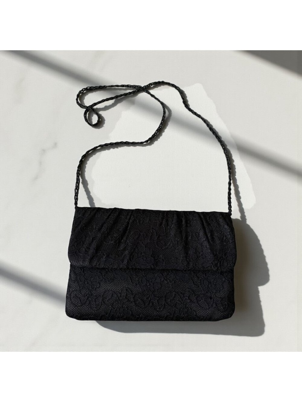 NINA Black Lace Cocktail Shoulder Bag Clutch